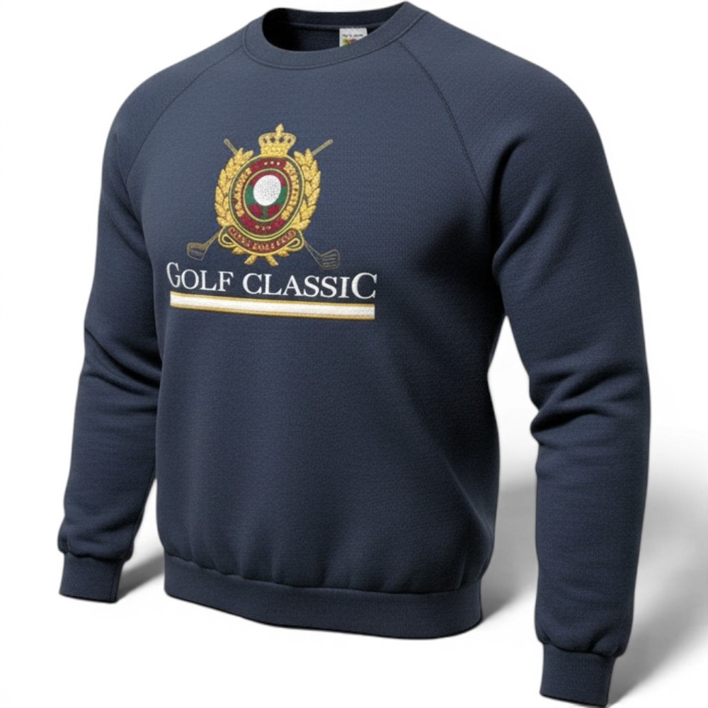 Vtg Fruit‎ of the Loom Golf Classic Sweatshirt Mens XL Raglan Navy USA Made 90s